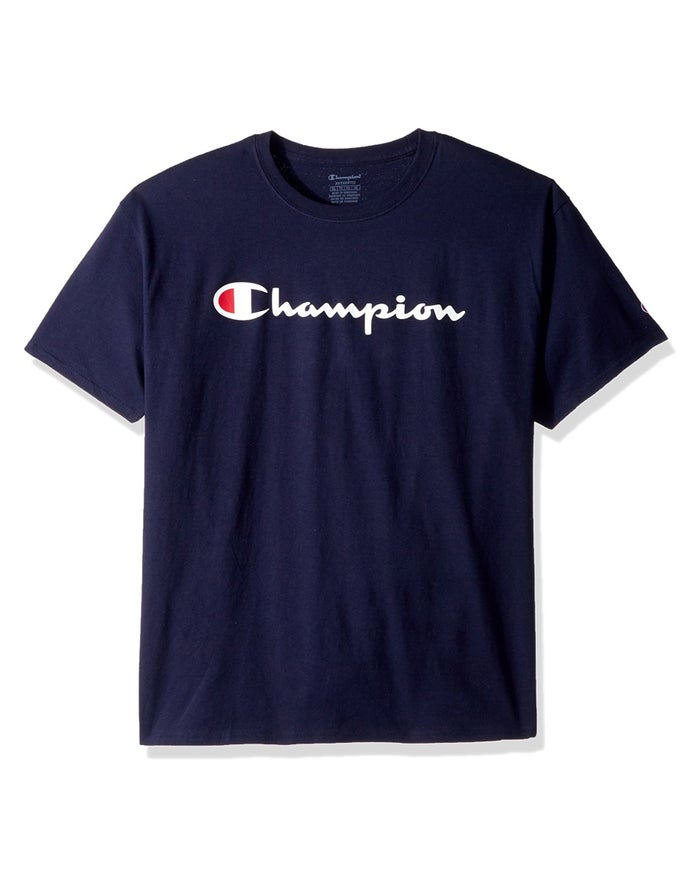 Camiseta Champion Niña - Cotton Script Logo ( Azul Marino ) 9483062-GZ